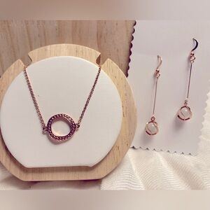 *3 for $20* Rose Gold-Toned Chain Bracelet, Moonstone Drop Earrings